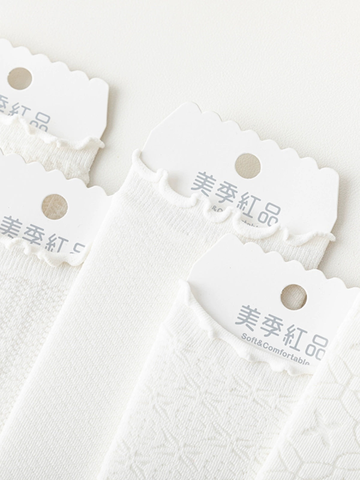 [3 Pairs] Spring and Summer Thin Breathable Lace JK Pure Cotton Material White Matching Skirt Mary Jane Shoes