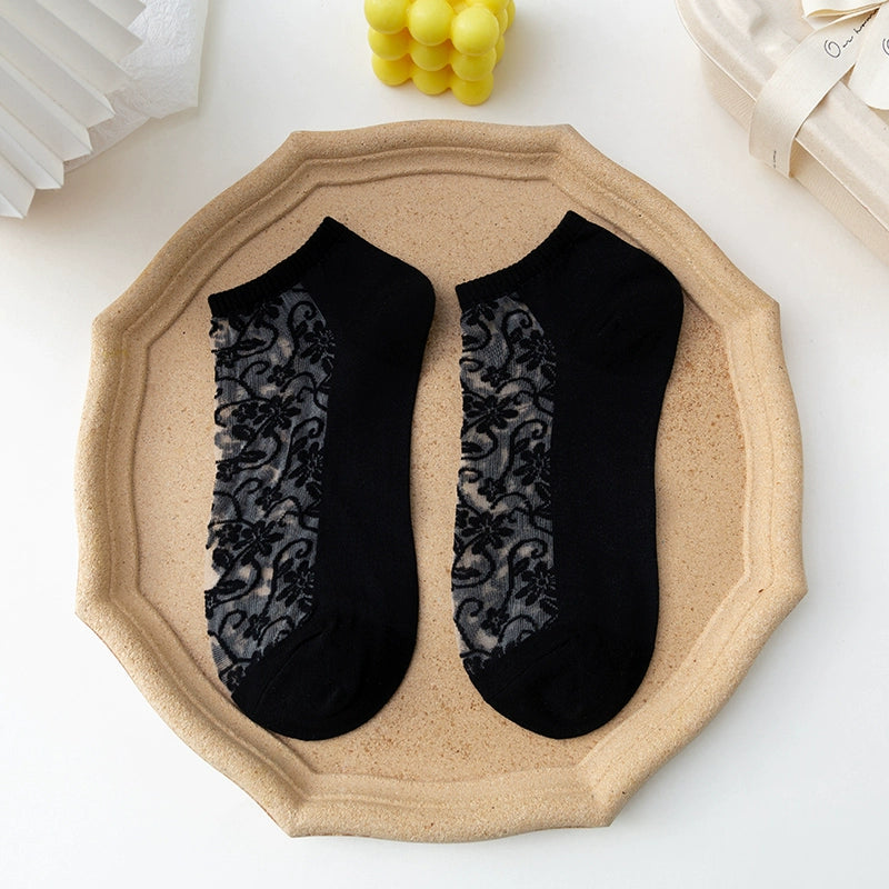 5 Pairs of Totem Design a Kanekalon Short Tube Breathable Cotton Bottom with Loafers Effect Taking You to Fly