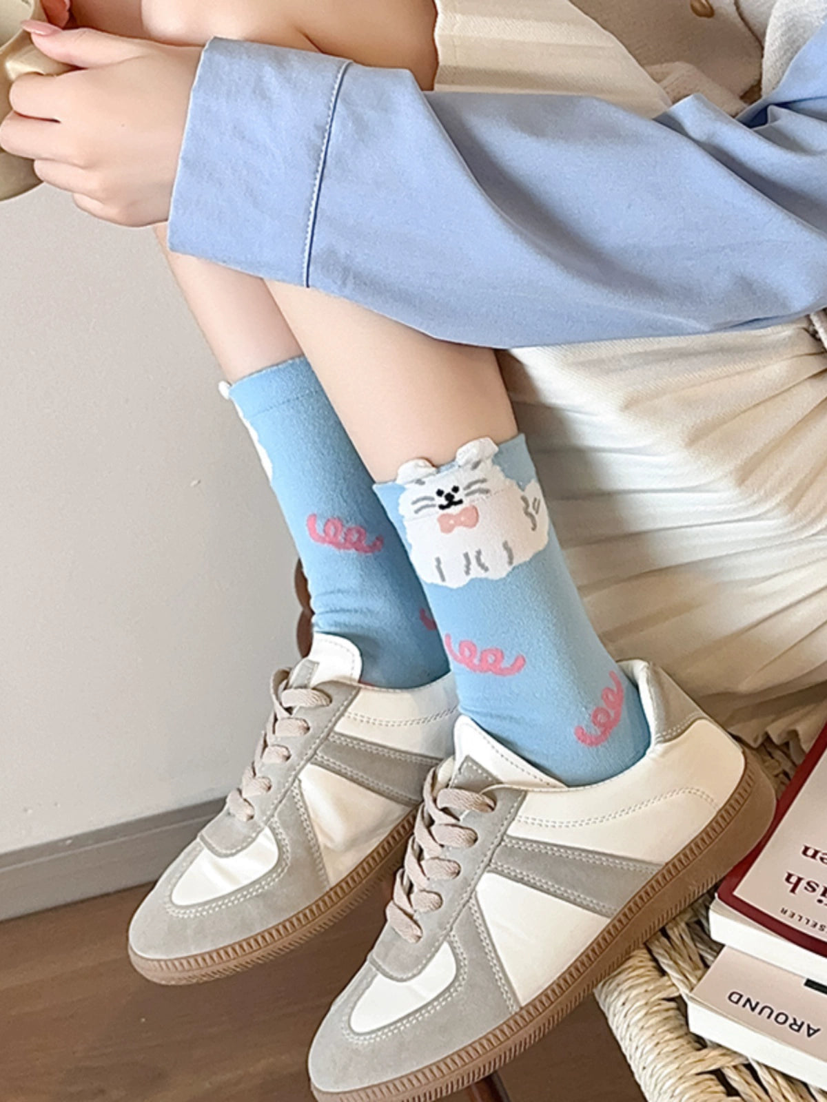 [5 Pairs] Spring and Summer Three-Dimensional Cartoon Thin Japanese Soft and Adorable Wear