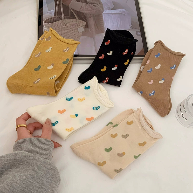 [5 Pairs] Spring and Summer Thin Curling Loose Wear Match from Ordinary to Extraordinary Wear Magic