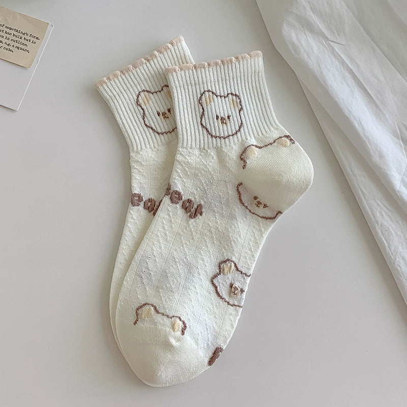 [5 Pairs] Create a Different Self-Made Spring and Summer Thin Pure Cotton Breathable