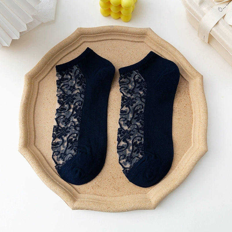 5 Pairs of Totem Design a Kanekalon Short Tube Breathable Cotton Bottom with Loafers Effect Taking You to Fly