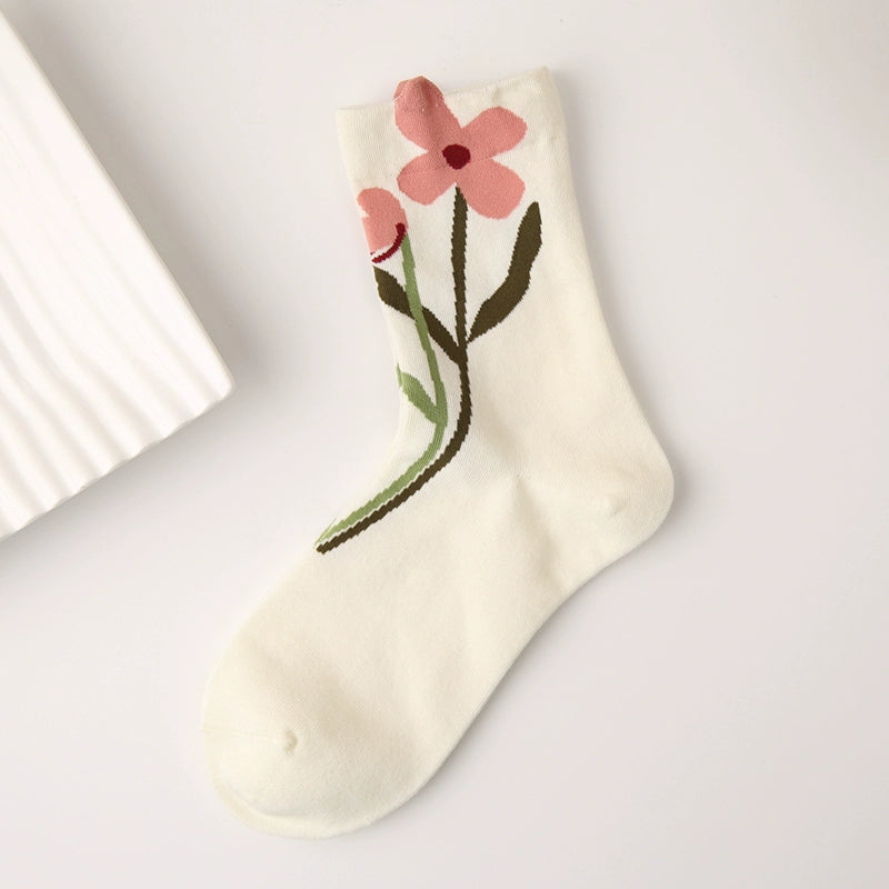 [4 Pairs] How to Wear Cute Girly Style? Spring Summer Pure Cotton Cute Wear