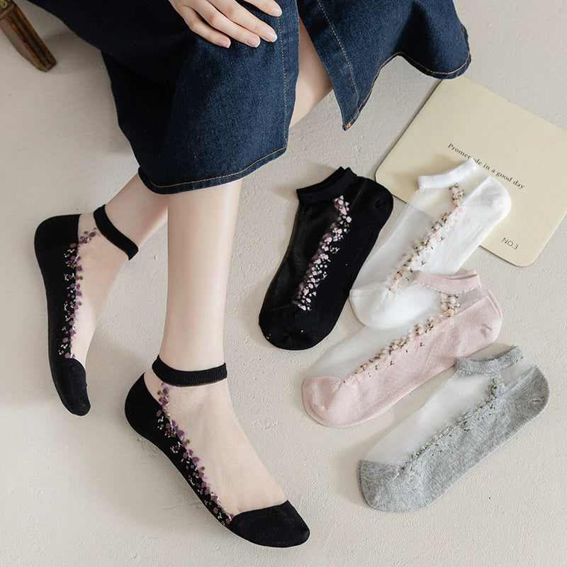 [5 Pairs] Show Low-Key Fashion Taste Summer Thin Breathable Kanekalon Seconds to Wear