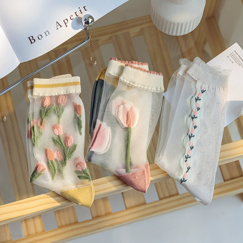 [2 Pairs] When Spring Comes, Flowers Bloom. Will Summer Be Far Away? Transparent Thin