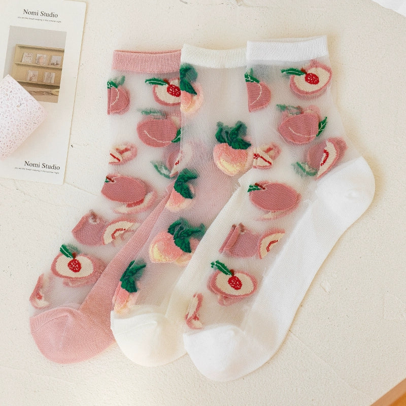 [3 Pairs] Thin Lightweight Kanekalon, Summer Cool Choice Cute Peach Top Choice