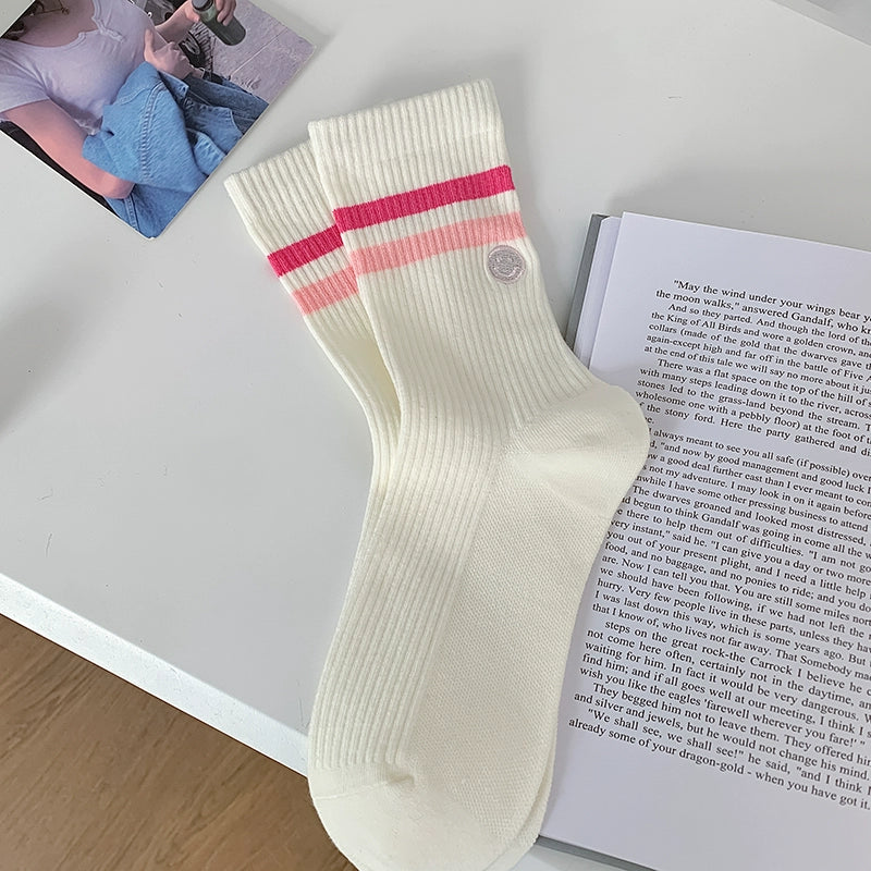 [4 Pairs] Pure Cotton Material Keeps Your Feet Dry All the Time Spring and Summer Girl New