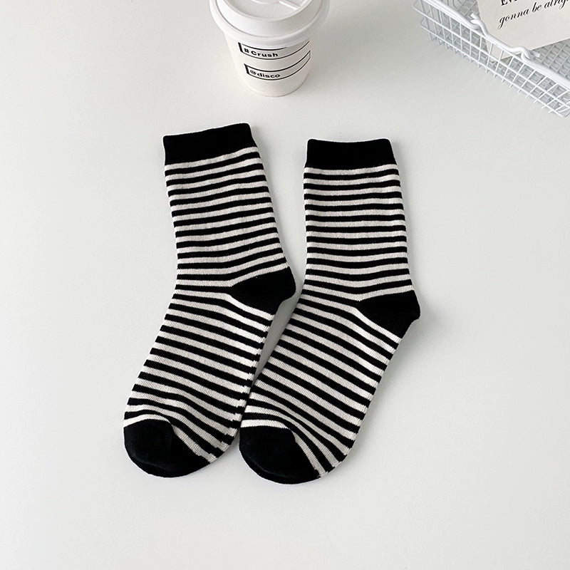 [2 Pairs] Spring and Summer Classic Striped Pure Cotton Comfortable Breathable and Fashionable
