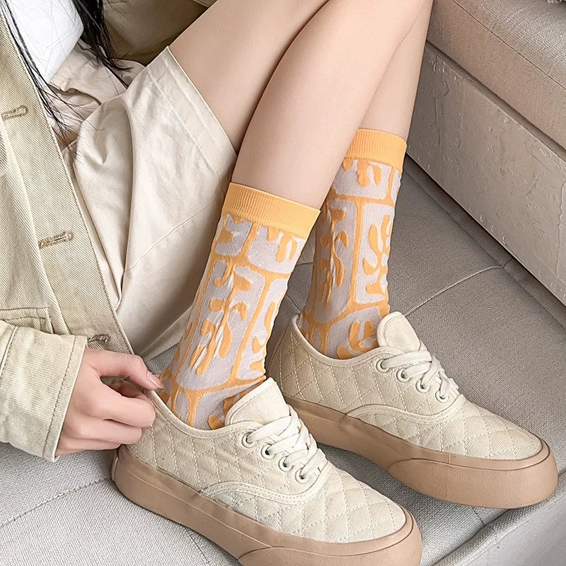 [4 Pairs] Summer Thin Ocean Style Fresh Simple and Breathable Wear