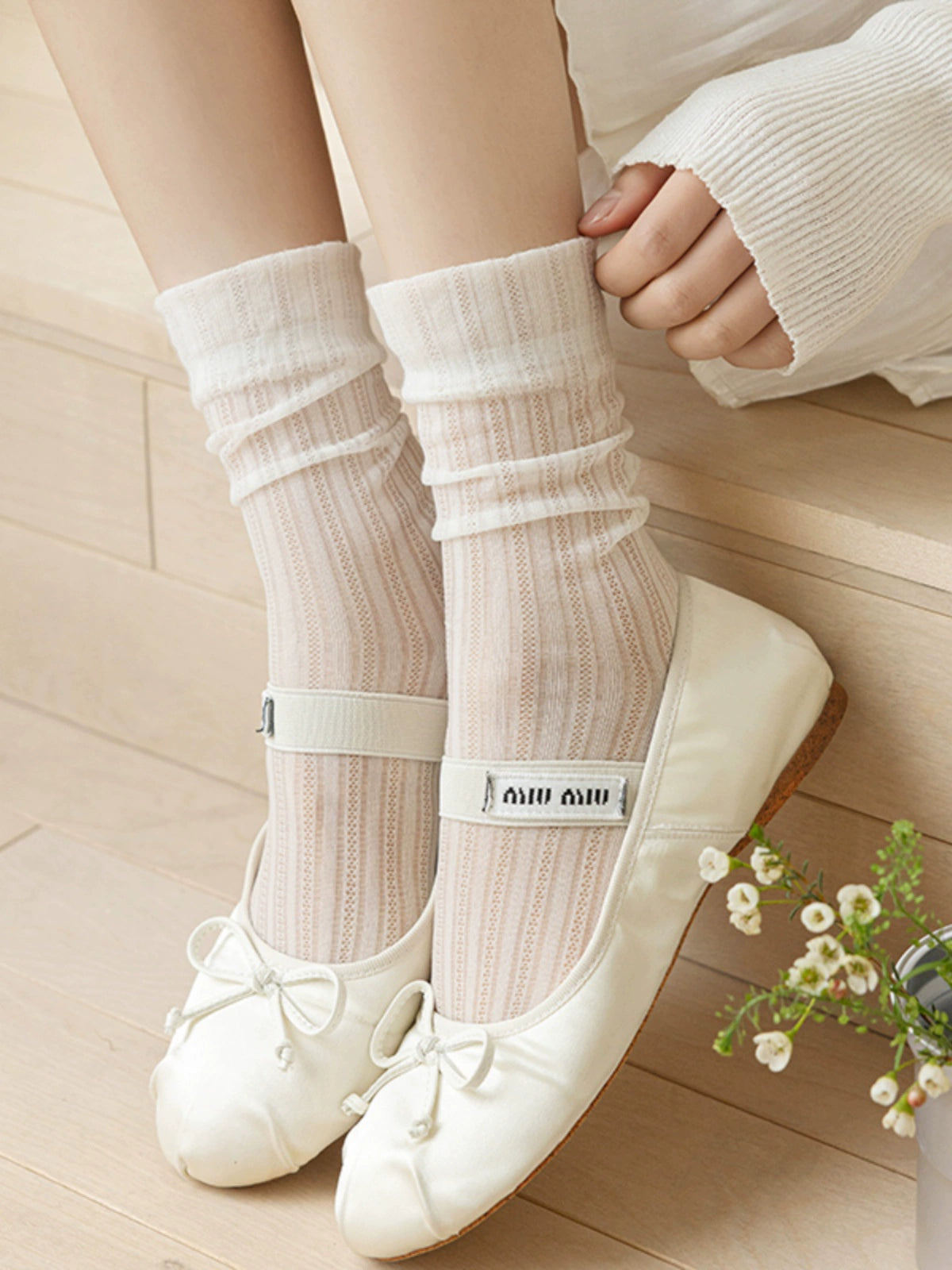 [5 Pairs] Summer Kanekalon Breathable Sexy Girl Fashion Simple Plain Color Easy to Match