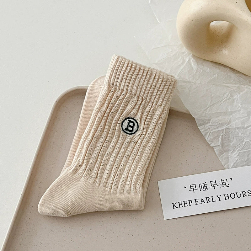 [7 Pairs] Spring and Summer White in Thin Section Letters Couples Fashion Shoes Matching Will Take You to Fashion