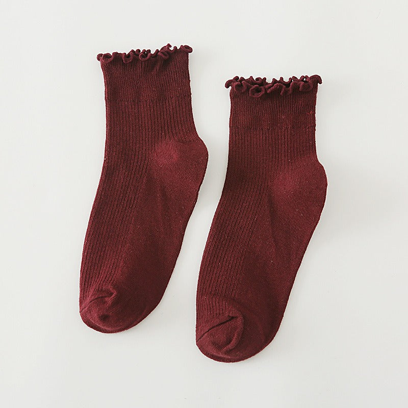 Japanese Lolita Women's Socks Tree Fungus-like Lacework Short Cotton Socks 10 Colors Cotton Women's Low Top Women's Low Cut Socks