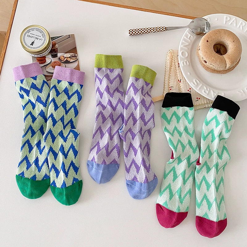 [3 Pairs] Happy to Wear Spring and Summer Thin Breathable Double Needle Style to Express Your Mood