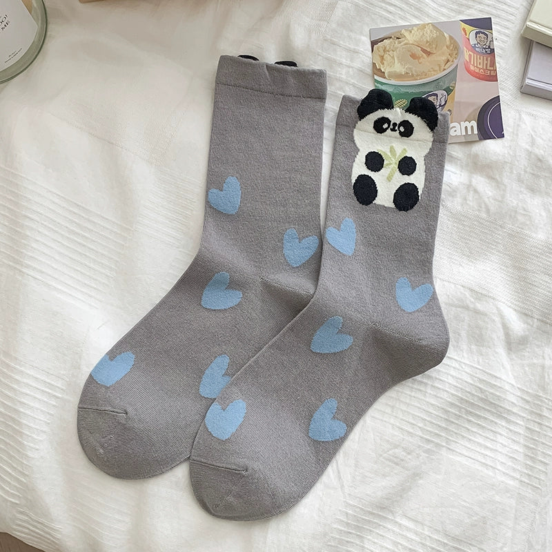 [5 Pairs] Spring and Summer Three-Dimensional Cartoon Thin Japanese Soft and Adorable Wear