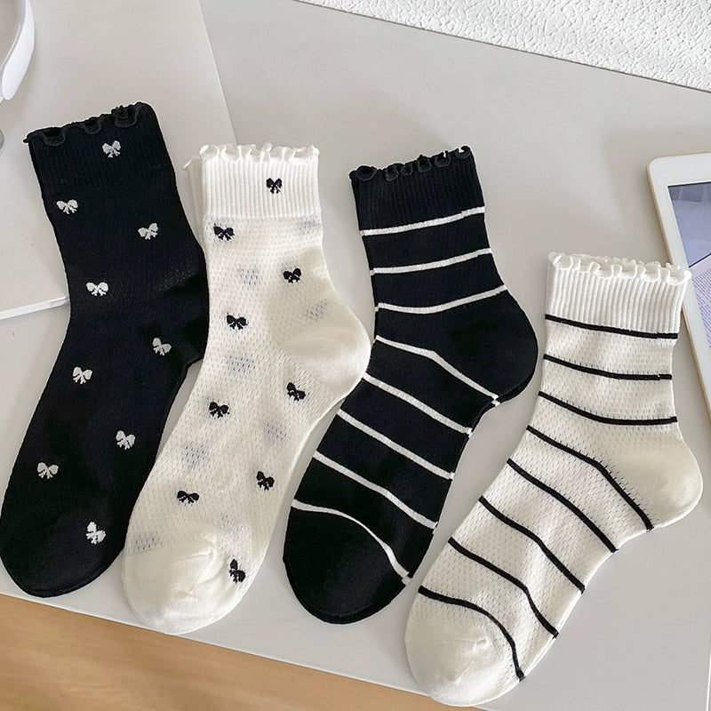 [4 Pairs] Adorable Wear Spring and Summer Thin Breathable Simple Show Your Cute Side