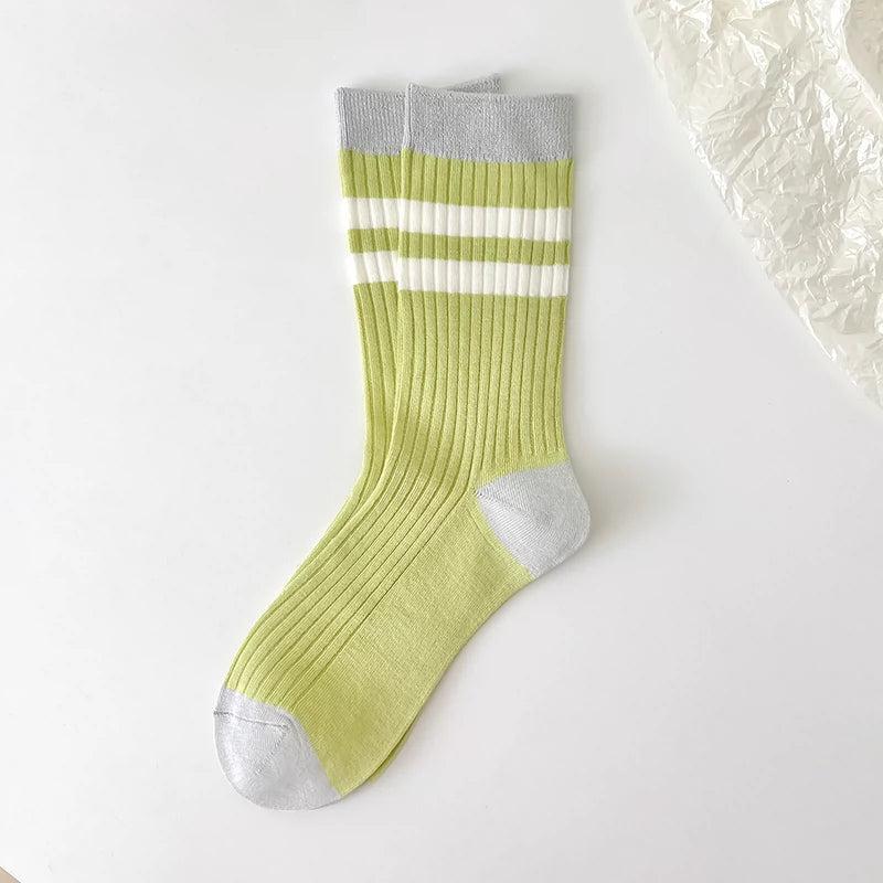 [2 Pairs] Green Bamboo Cotton Spring and Summer Thin and Comfortable Breathable Bring a Grassland