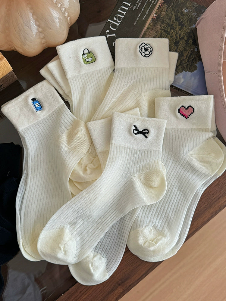 [6 Pairs] Spring and Summer Classic Style All-Matching Short Thin Silk Breathable Comfortable to Wear All-Matching