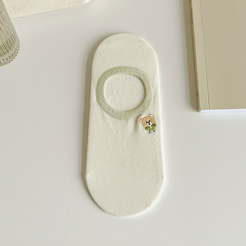 [7 Pairs] Cute Girl Heart Spring and Summer Thin Pure Cotton Full Wear Guide