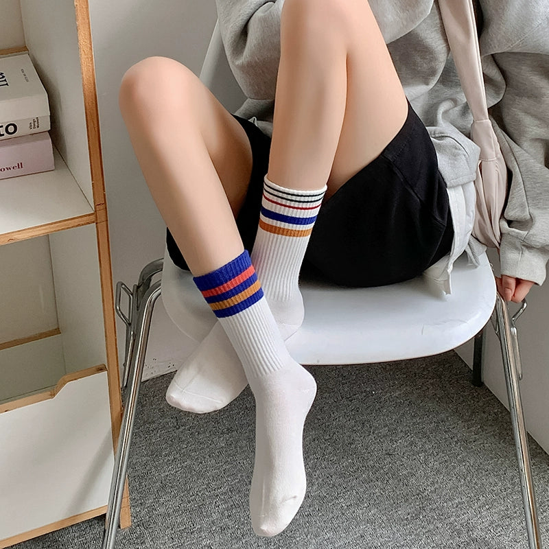 [3 Pairs] Spring and Summer Bars Sports Style Pure Cotton Surprise! The Price of Bars Was Reduced