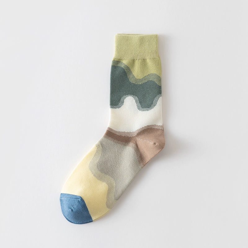 [5 Pairs] Spring and Summer Sunset Glow Bright Color Series Bright Pure Cotton