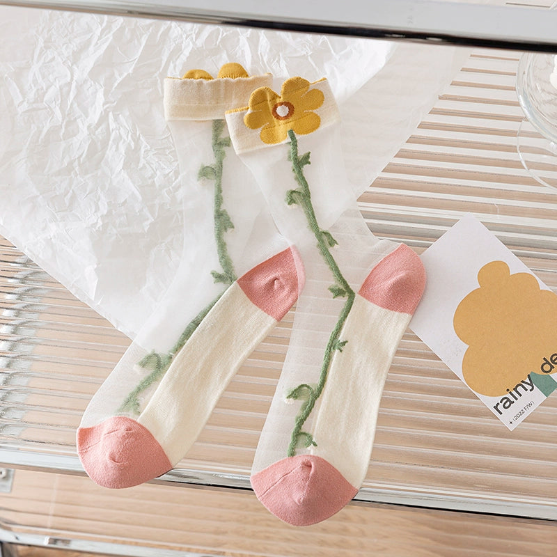 [5 Pairs] Summer Breathable Thin It's Beautiful to Wear and Match Dress