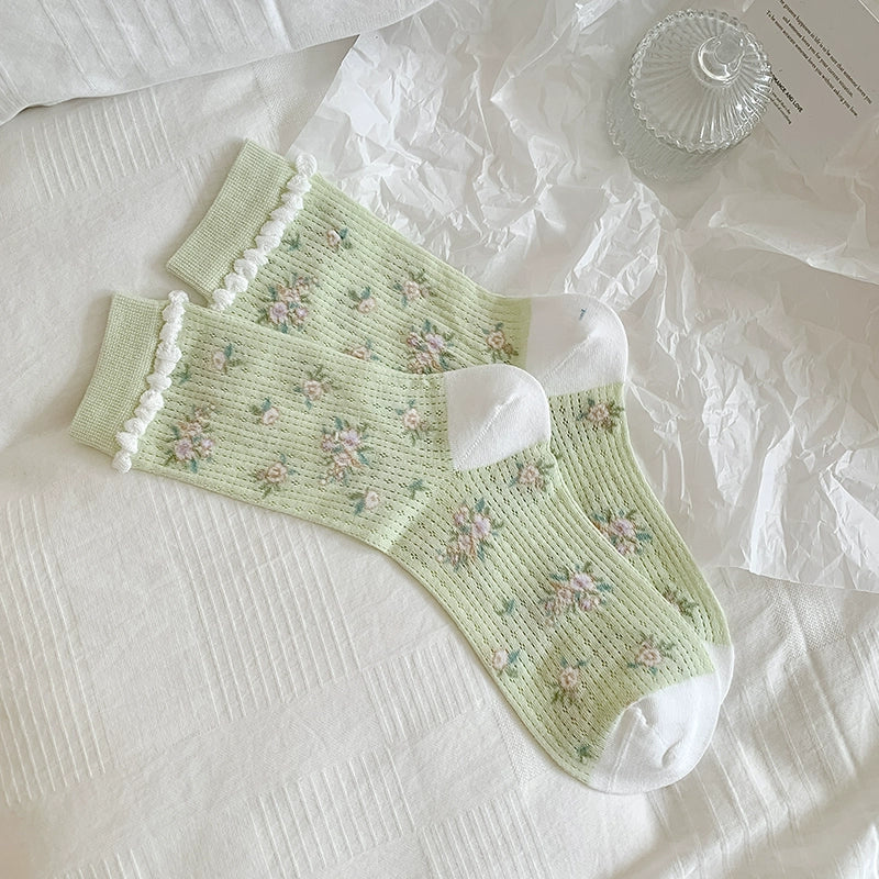 [3 Pairs] Spring Summer Simplicity Breathable Thin Pure Cotton Mesh to Create Personalized Summer Style