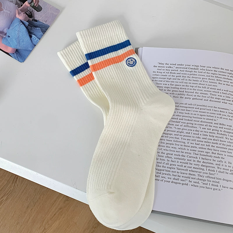 [4 Pairs] Pure Cotton Material Keeps Your Feet Dry All the Time Spring and Summer Girl New