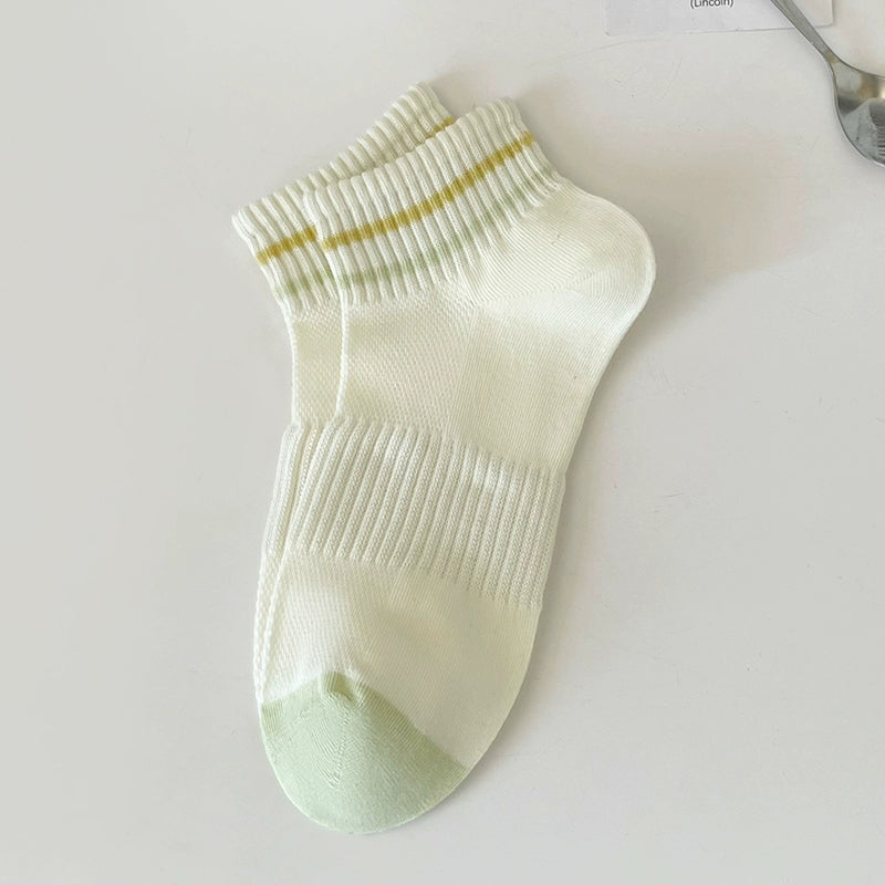 [5 Pairs] Make Your Every Day Full of Good Mood Spring and Summer Thin Breathable Pure Cotton