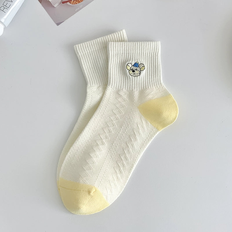 [5 Pairs Pack] Spring and Summer Thin Breathable Pure Cotton Makes Your Life Full of Surprises and Fun