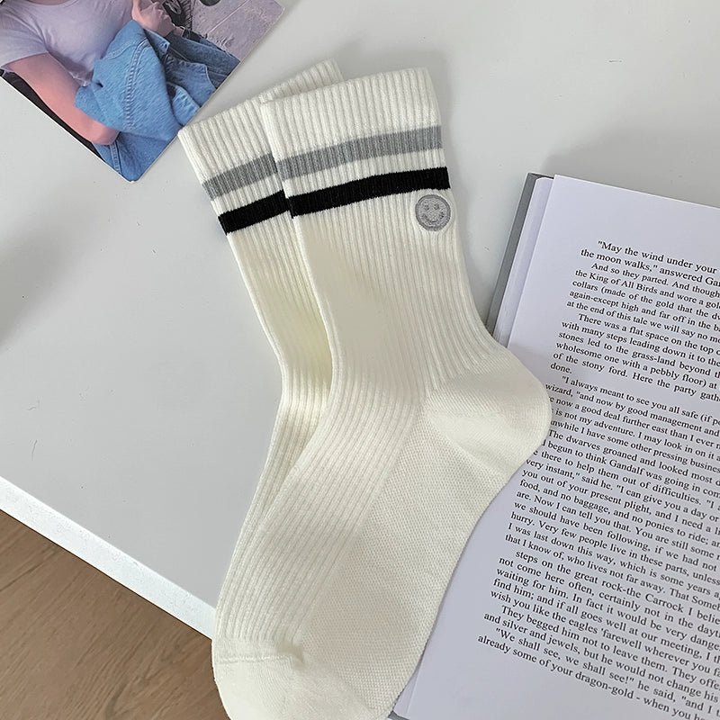 [4 Pairs] Pure Cotton Material Keeps Your Feet Dry All the Time Spring and Summer Girl New