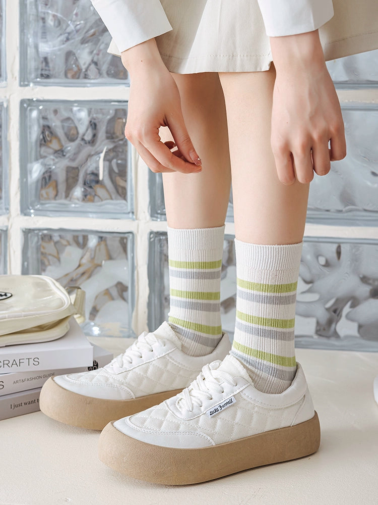 [2 Pairs] Green Bamboo Cotton Spring and Summer Thin and Comfortable Breathable Bring a Grassland