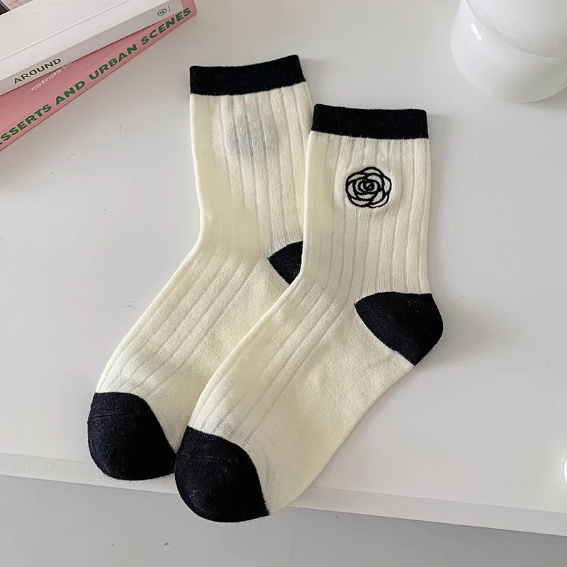 [2 Pairs] Spring and Summer Plain Lotus Heel Cute People Easy to Match Socks