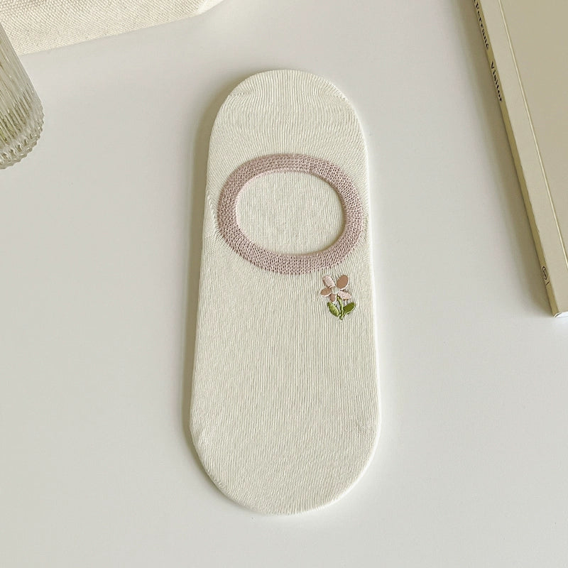 [7 Pairs] Cute Girl Heart Spring and Summer Thin Pure Cotton Full Wear Guide