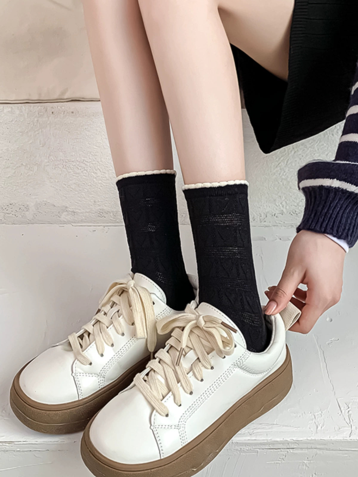 [2 Pairs] Pure Desire Style Thin Japanese and Korean Little Fairy Wear