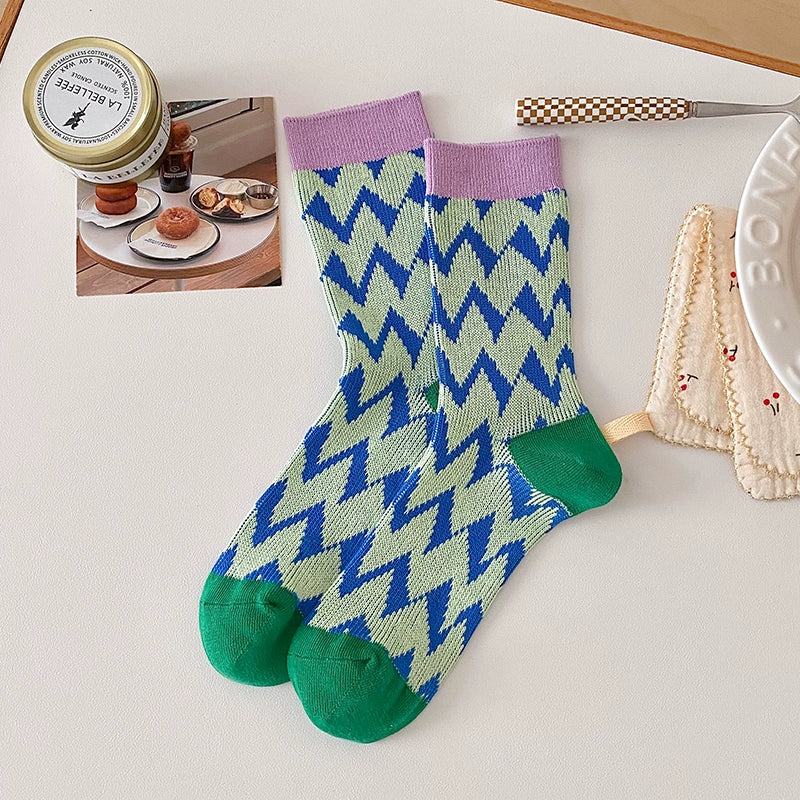 [3 Pairs] Happy to Wear Spring and Summer Thin Breathable Double Needle Style to Express Your Mood