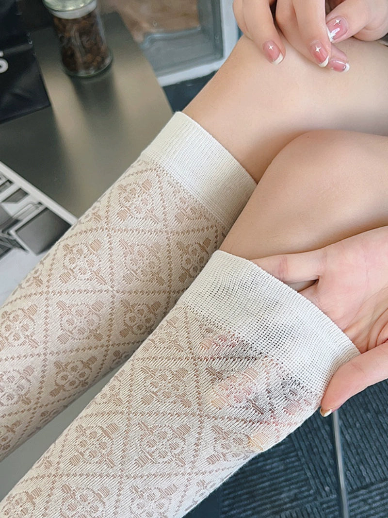 [2 Pairs] Pure White Summer Wear Calf Socks Suitable for Spring and Summer Matching Skirt