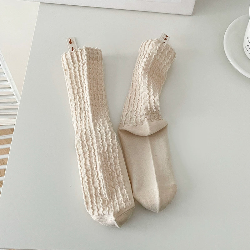 [6 Pairs] Little Red Book Recommendation Dopamine Color Waffle Love Macaron Ribbon Fairy Pure Cotton