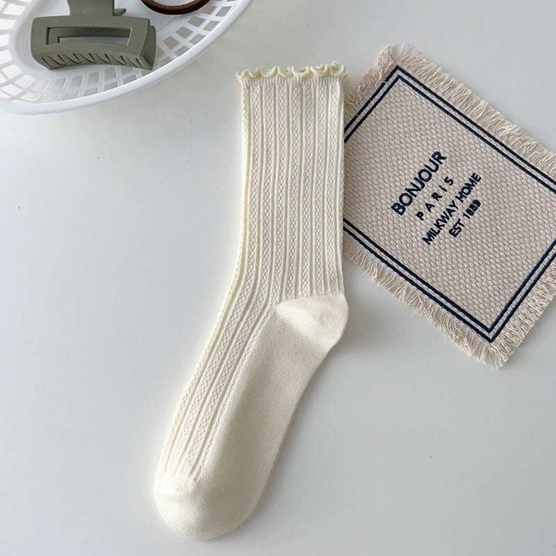 [2 Pairs] Spring and Summer Double Ruffled Lady Wear