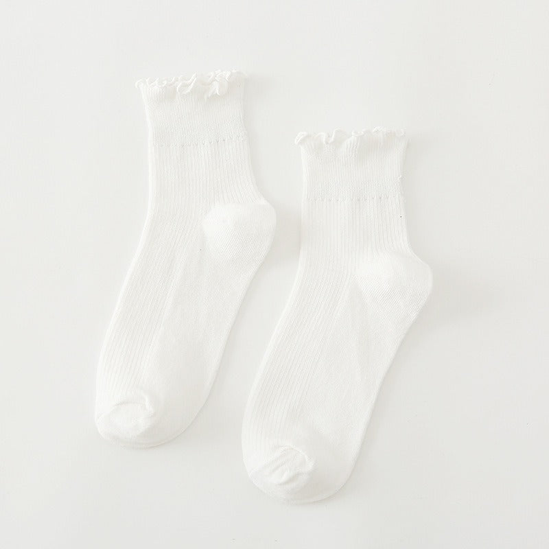 Japanese Lolita Women's Socks Tree Fungus-like Lacework Short Cotton Socks 10 Colors Cotton Women's Low Top Women's Low Cut Socks