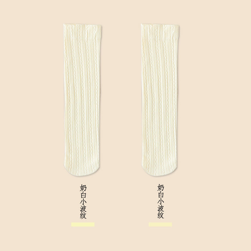 [6 Pairs] Summer Thin Popular Net Red White Velvet Summer Ice Silk Ice Socks