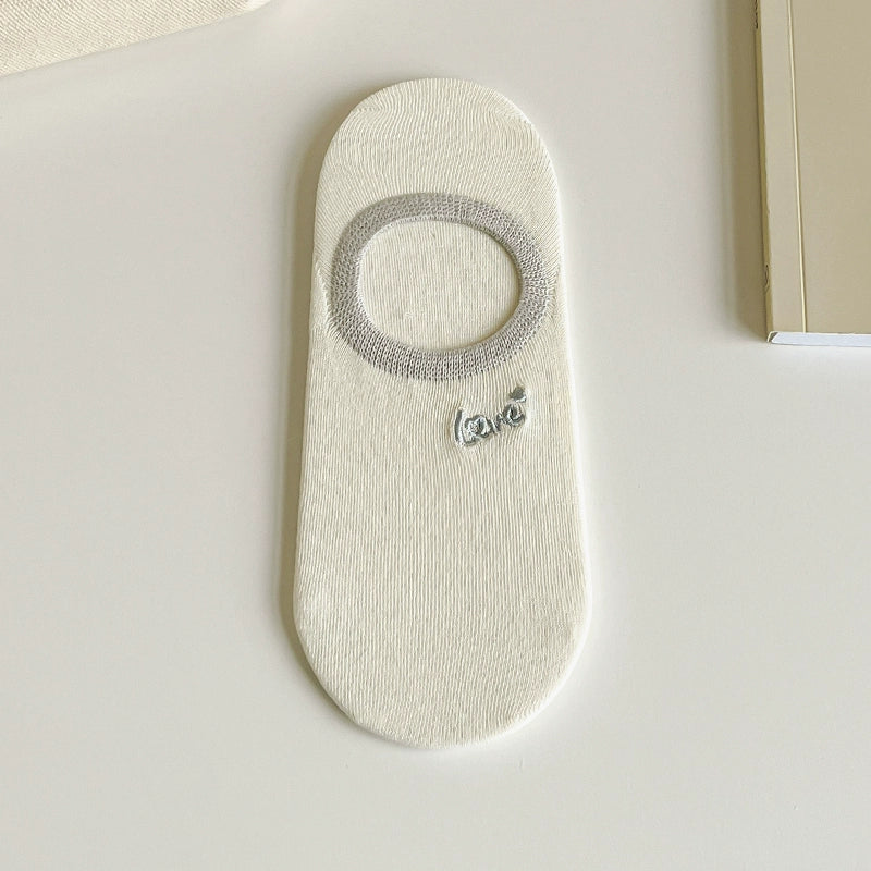 [7 Pairs] Cute Girl Heart Spring and Summer Thin Pure Cotton Full Wear Guide