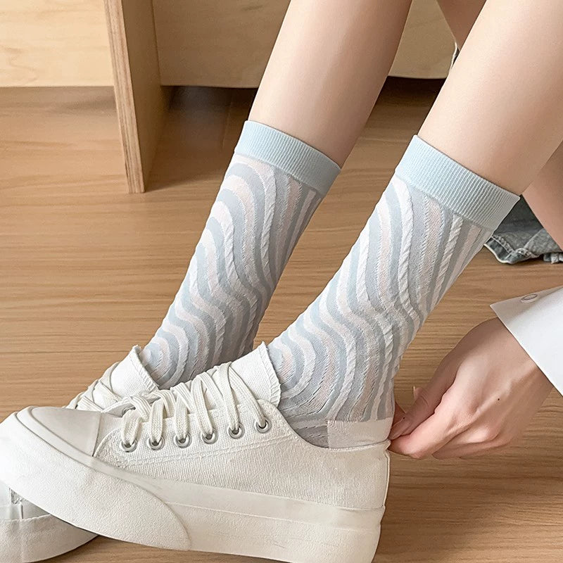 [4 Pairs] Summer Thin Ocean Style Fresh Simple and Breathable Wear