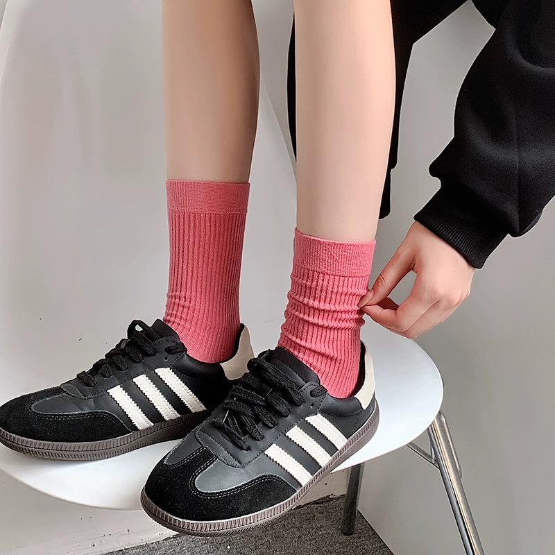 [5 Pairs] Spring and Summer Mid-Calf What! You Haven't Bought It Yet! Pure Cotton Fabric Is Comfortable and Breathable!