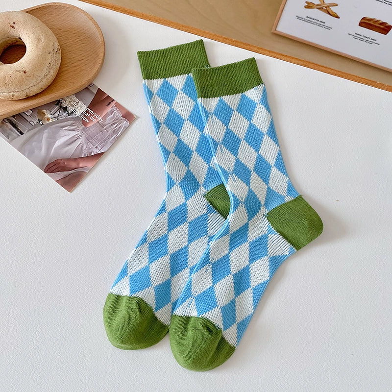 [3 Pairs] Matching Art Spring and Summer Thin Double Needle Items to Match Fashion Sense