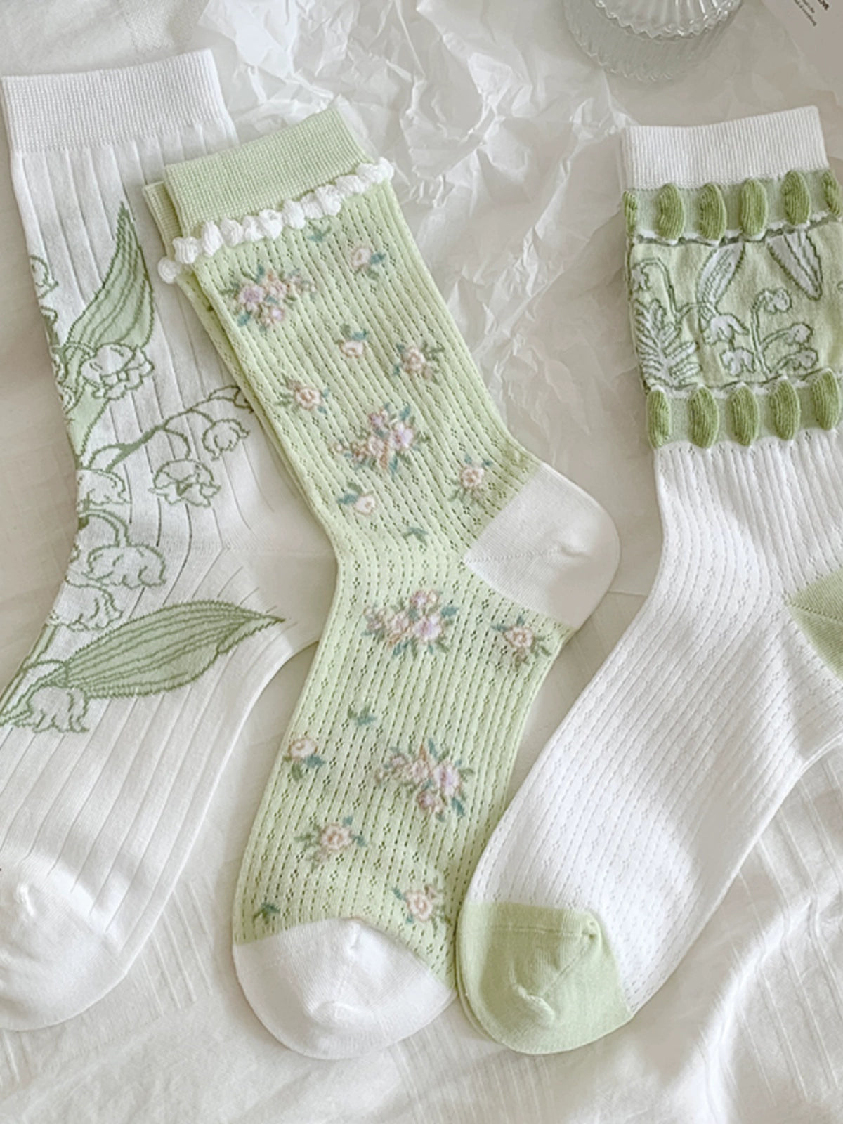 [3 Pairs] Spring Summer Simplicity Breathable Thin Pure Cotton Mesh to Create Personalized Summer Style