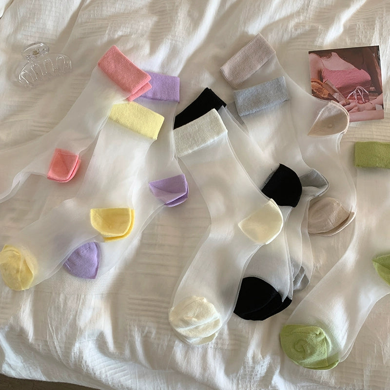 [5 Pairs] Simple Color Matching Kanekalon Comfortable Wear and College Style