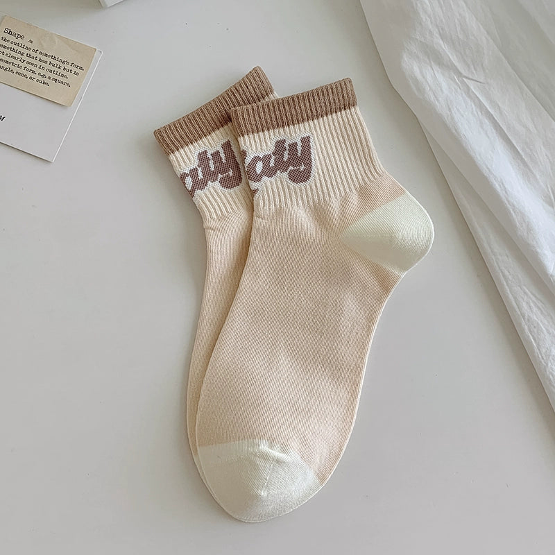 [5 Pairs] Create a Different Self-Made Spring and Summer Thin Pure Cotton Breathable