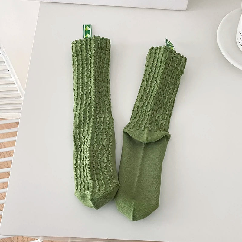 [6 Pairs] Little Red Book Recommendation Dopamine Color Waffle Love Macaron Ribbon Fairy Pure Cotton