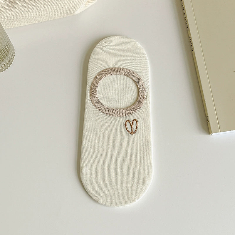 [7 Pairs] Cute Girl Heart Spring and Summer Thin Pure Cotton Full Wear Guide