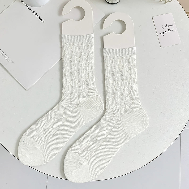 [5 Pairs] Summer Mesh Breathable Small White Small White White Again White Very Easy to Match